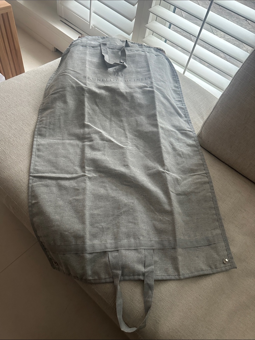 BNWOT Brunello Cucinelli Gray Garment Bag